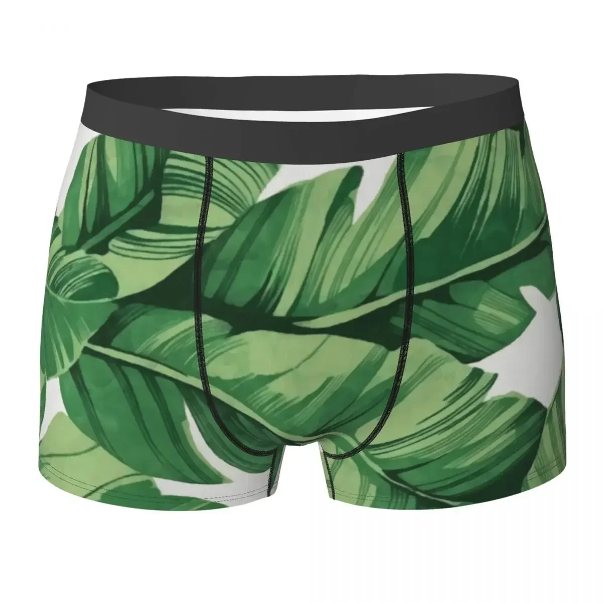 Boxer Underpants Shorts Tropical Banana Leaves Panties Male Ventilate Underwear For Homme Man Boyfriend Gift