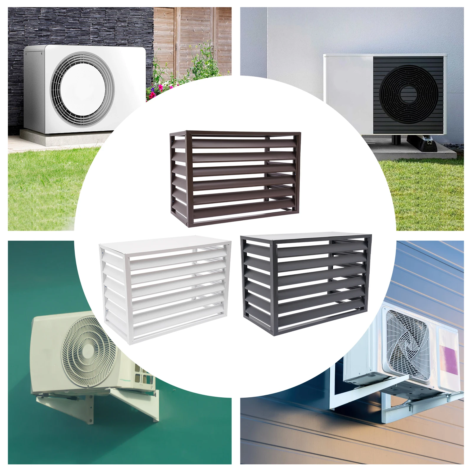 

Наружный забор для конфиденциальности для кондиционера 1,5P, четырехсторонний перегородка из алюминиевого сплава, балконная садовая ограждение, стойка для цветов