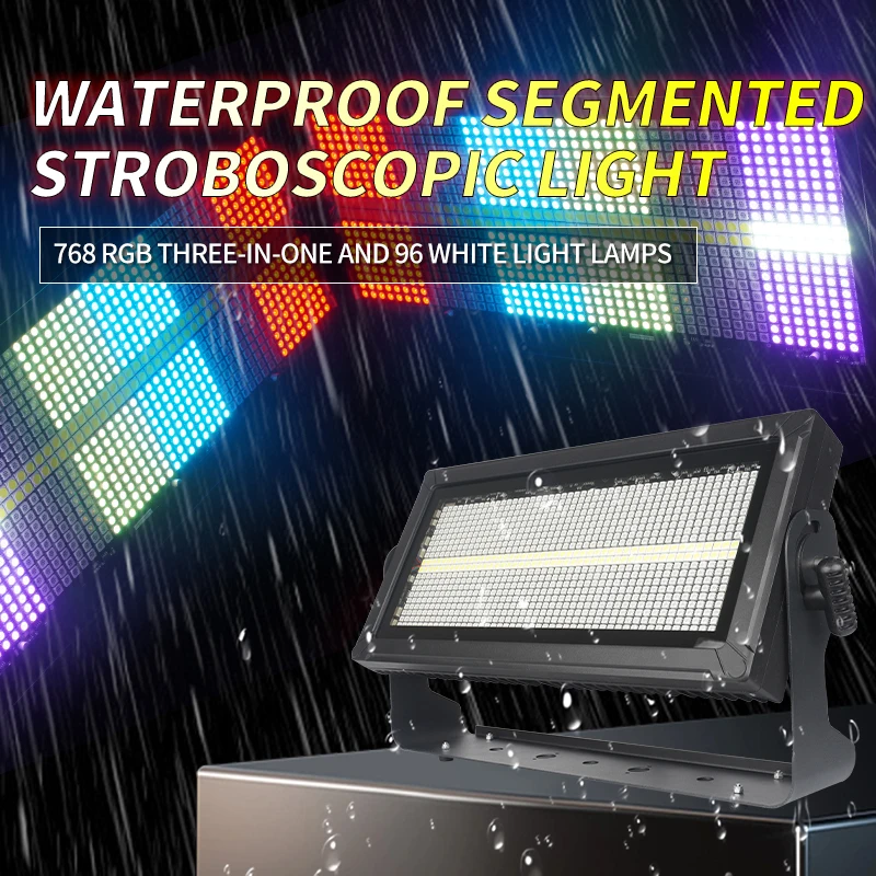 

350 Вт Высокая мощность Водонепроницаемый стробоскоп DMX 24RGB + 12 Белый свет RGBW IP65 Открытый DJ-вспышка для сцены и свадьбы