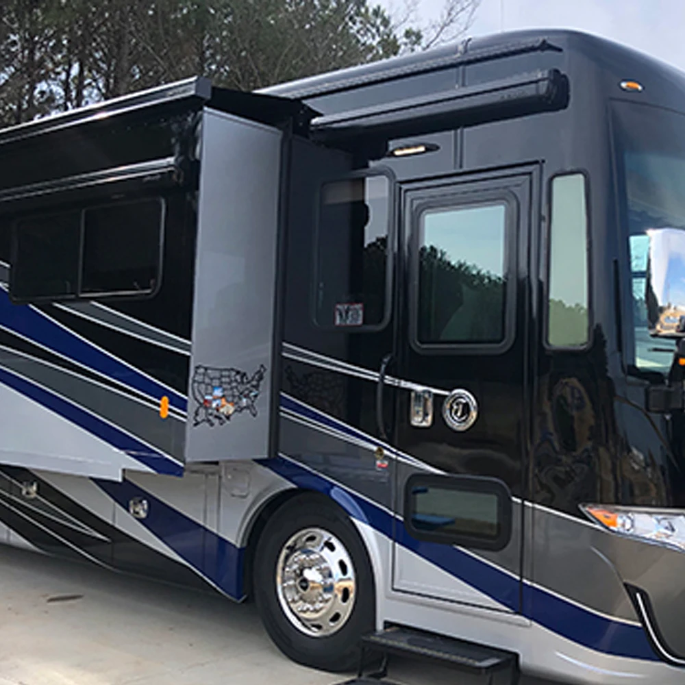 A10 Factory Direct Retractable Awning with PVC Waterproof for Caravan RV Travel Trailer,Custom Size