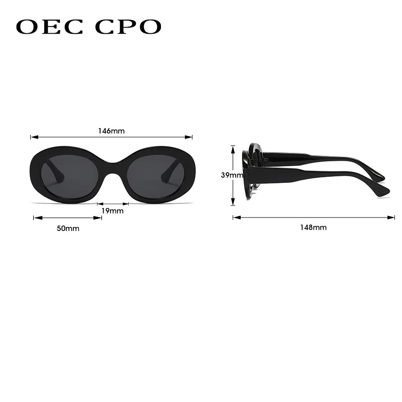 OEC CPO Small Round Sunglasses Women Brand Designer Leopard Sun Glasses Female Trending Shades Steampunk Eyeglasses Goggle UV400
