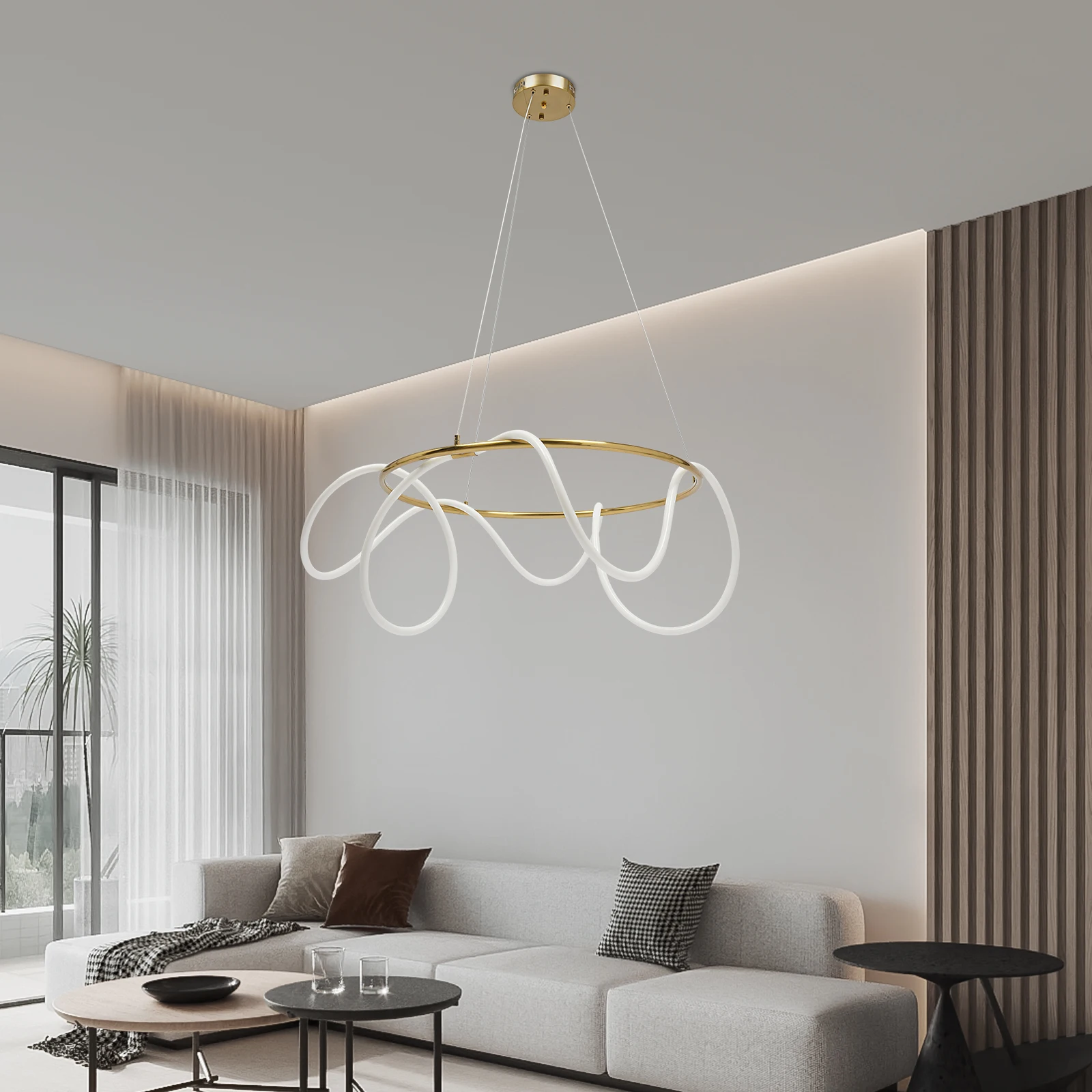 85-265V 120W Ceiling-mounted Light,LED Strip  Pendant Light with Adjustable Height, Modern LED Pendant Light for a living room, bedroom, kitchen, dining room, reading room