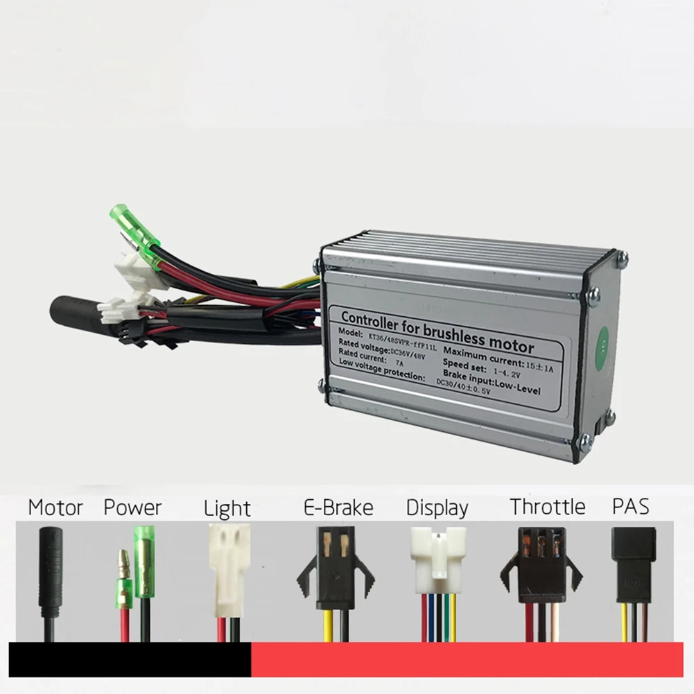 [new-abkg】-electric-bicycle-kt-15a-controller-36v-48v-6-tube-squarewave-controller-with-double-head-light-wire