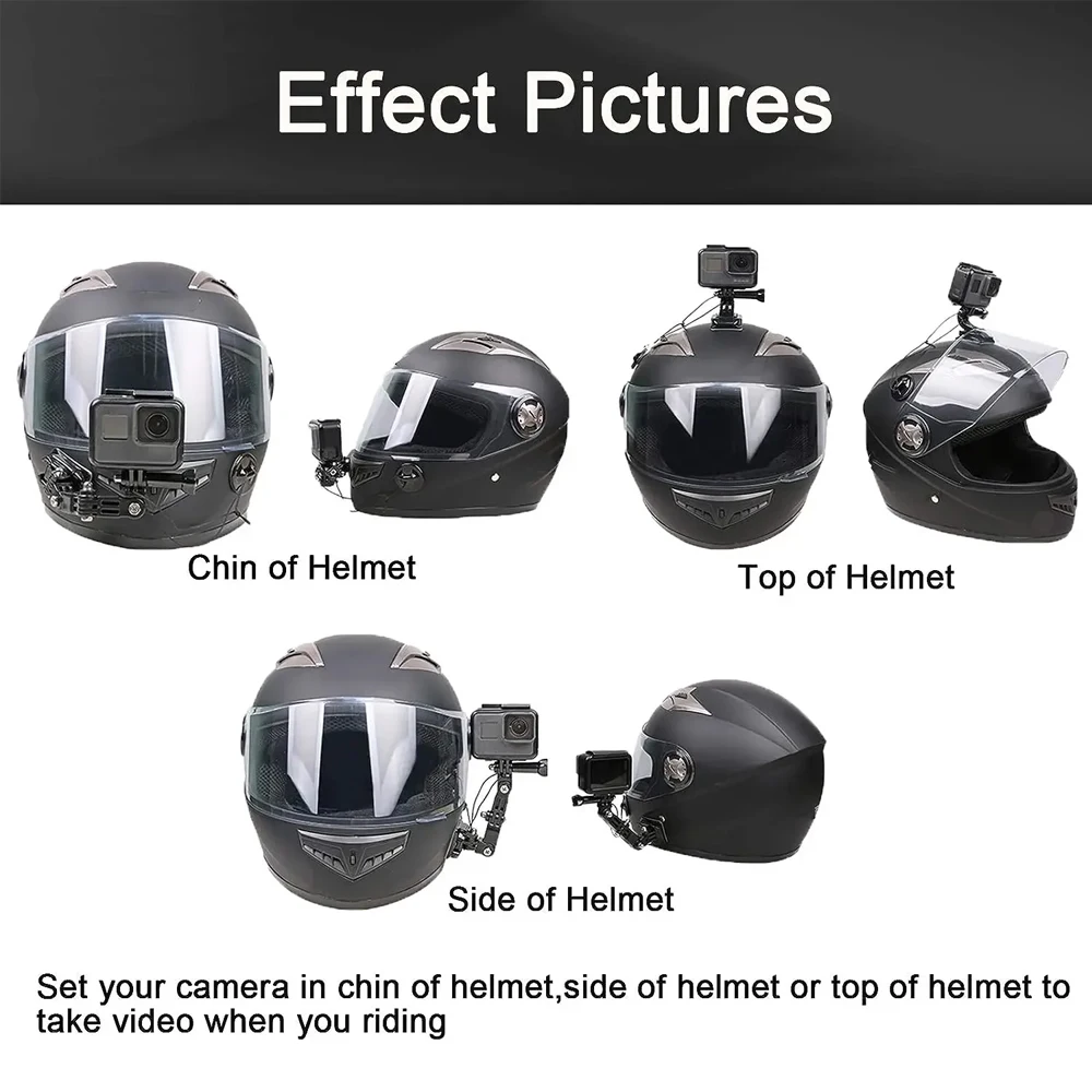 Accessories Kit for GoPro Hero 13 12 11 10 9 8 7 6 5 4 SJCAM AKASO Osmo Motorcycle Helmet Chin Mount Go Pro Insta360 image 3