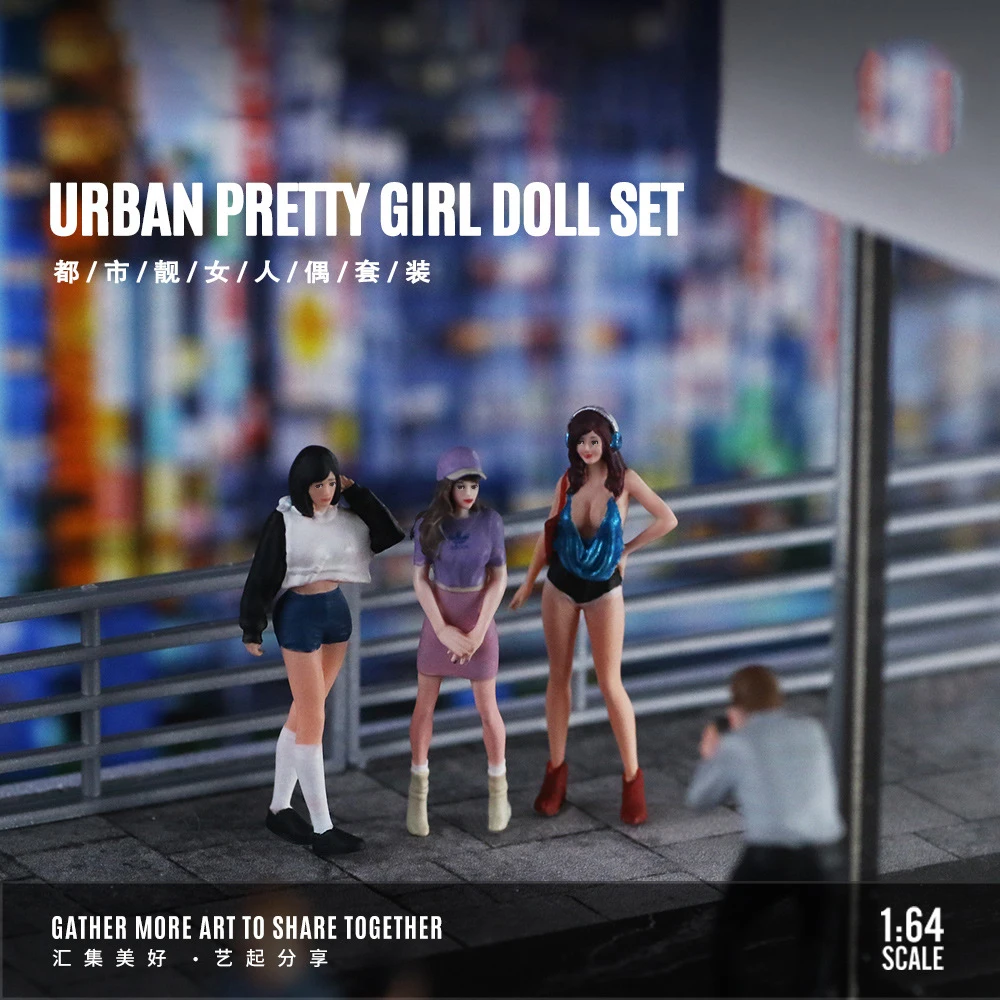 

Diorama 1/64 Miniature Figure Beauty Girl Doll Set Model Resin Miniatura Figures DIY Minifigures Model Kits Garage Scene