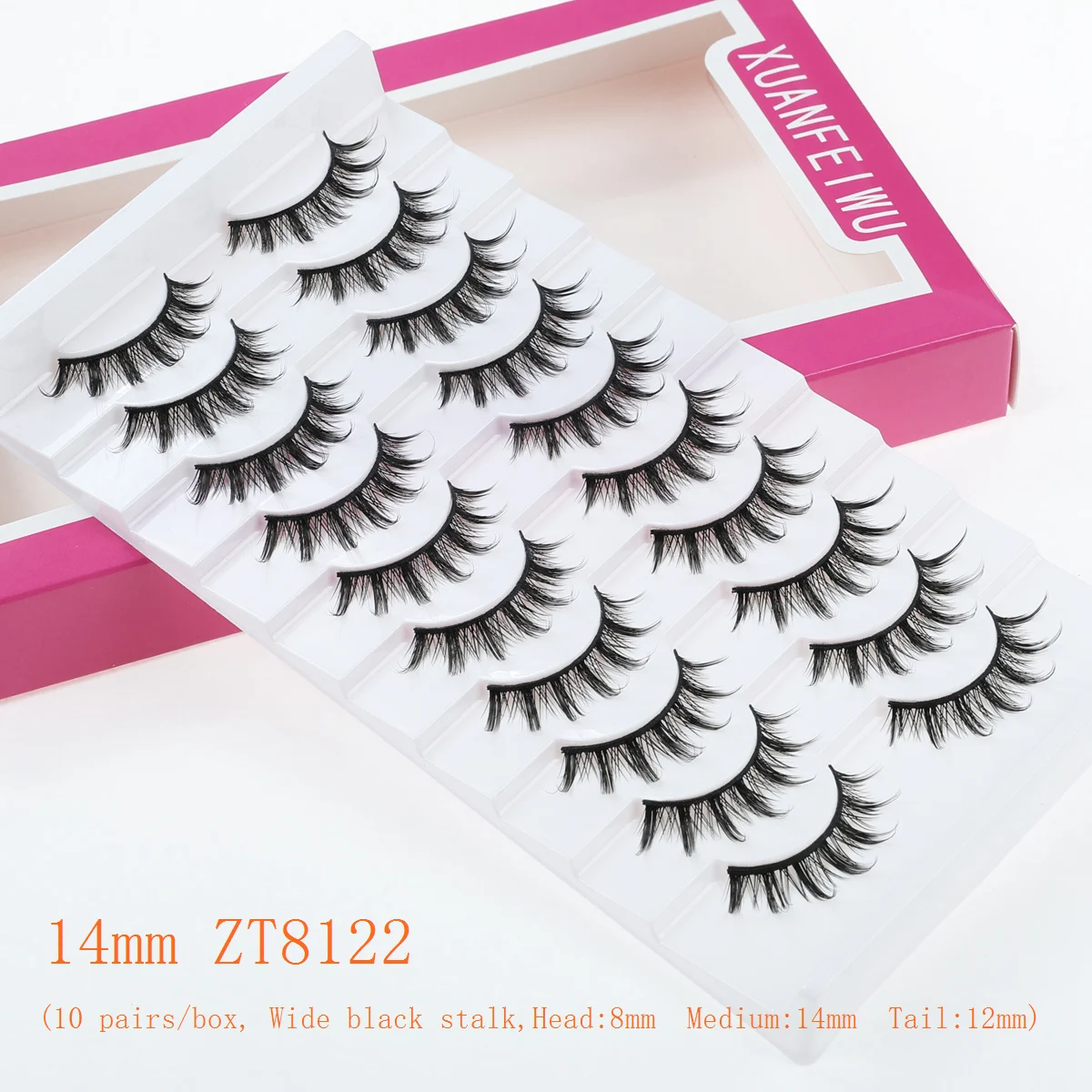 Xuanfeiwu المؤثر مرحلة الأداء ممدود بزاوية الصلب الجذعية الرموش الصناعية للنساء ، واقعية الطبيعية 5D الثعلب نمط مزدوجة الجفن لاصق الرموش #5