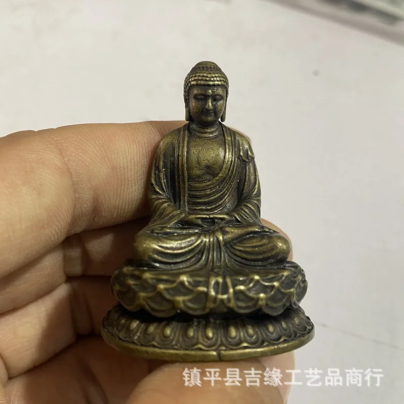 

Brass Small Buddha Statue Ornament Office Desk Lotus Buddha Statue Tea Pet Craft Handheld Plaything