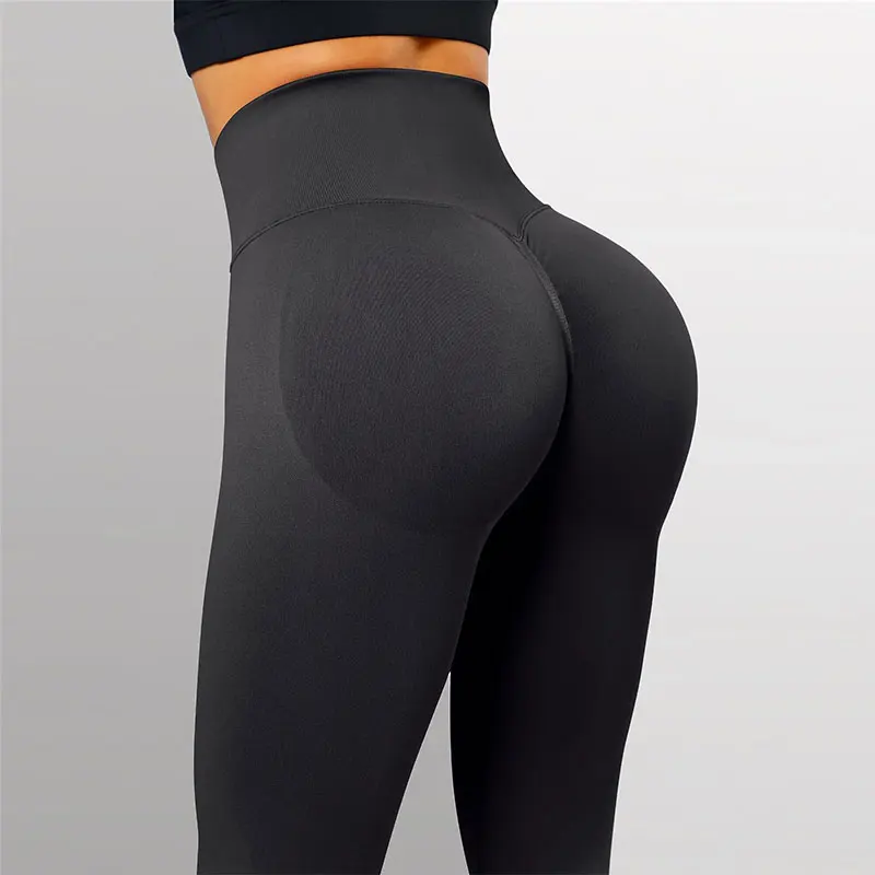 Seamless Smiling Face High Waist Yoga Pants Sports Running Fitness Pants