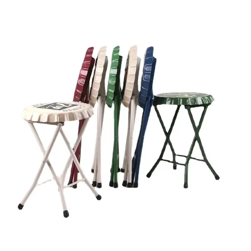 American Retro Foldable Beer Lid Chair, Trendy Iron Art Bar Stool, Fashionable Bar Chairs, Casual Coffee Shop Seating.