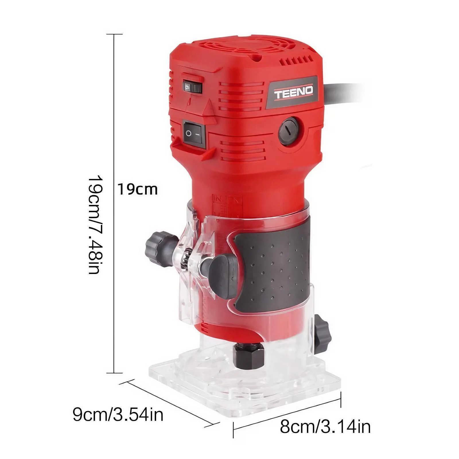 650W 32000RPM Electric Hand Trimmer 14 Shank 12Pcs Router Bits Set 6 Speed Woodworking Milling Machine