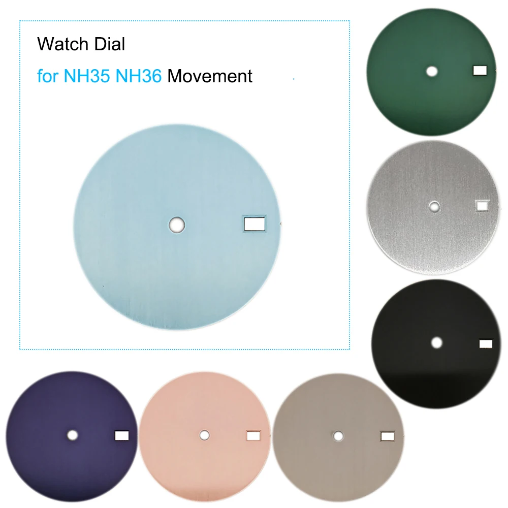 

28.5MM Watch Dial for NH35 NH36 Movement Modified No Scale Solid Color Single Calendar Dials Watches Accessories