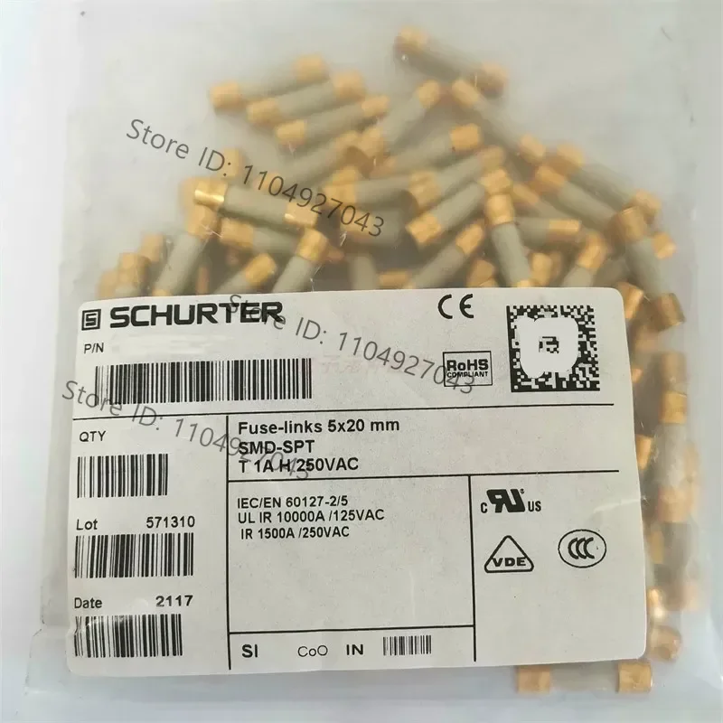 1pcs Gold Plated Ceramic Fuse 5*20/T2AL250V Slow T Audiophile HIFI
