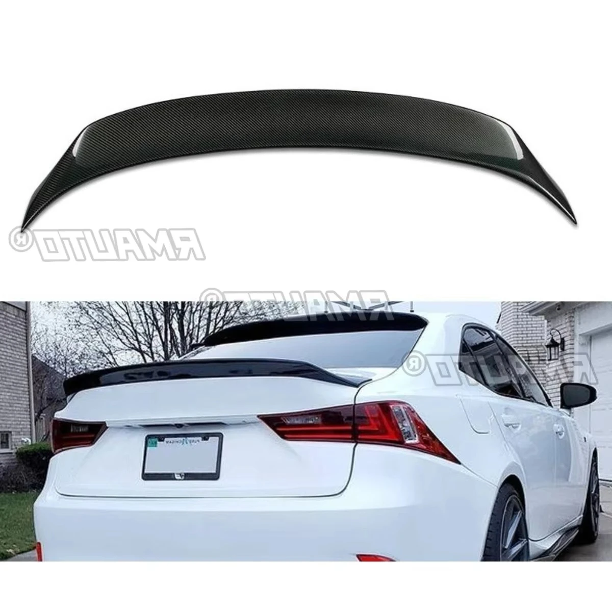

For Lexus IS 2015+ Real Carbon Fiber Car Rear Trunk Spoiler Wing Modification Rear Trunk Spoiler Wing Accessories Exterior Part