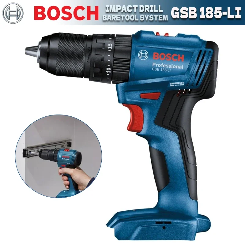 Bosch-brushless Cordless Impact Drill Chave de Fenda Elétrica Ferramenta Elétrica Multifuncional Gsb 185-li Driver 18v