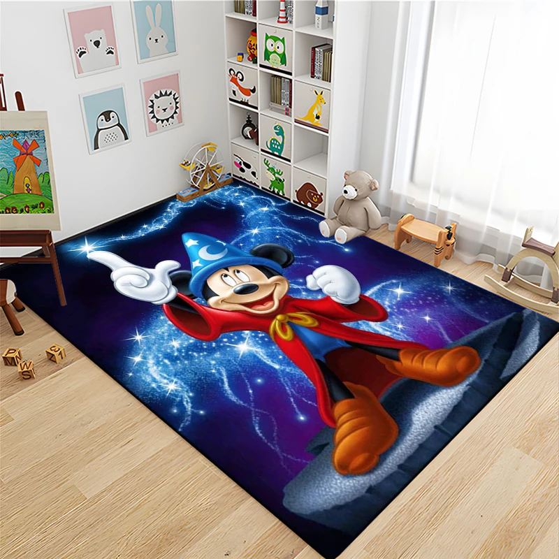 

Disney Cartoon Mickey Minnie Kids Non-slip Large Area Rug Carpet for Living Room Bedroom Sofa Doormat Floor Mats Home Decor Gift