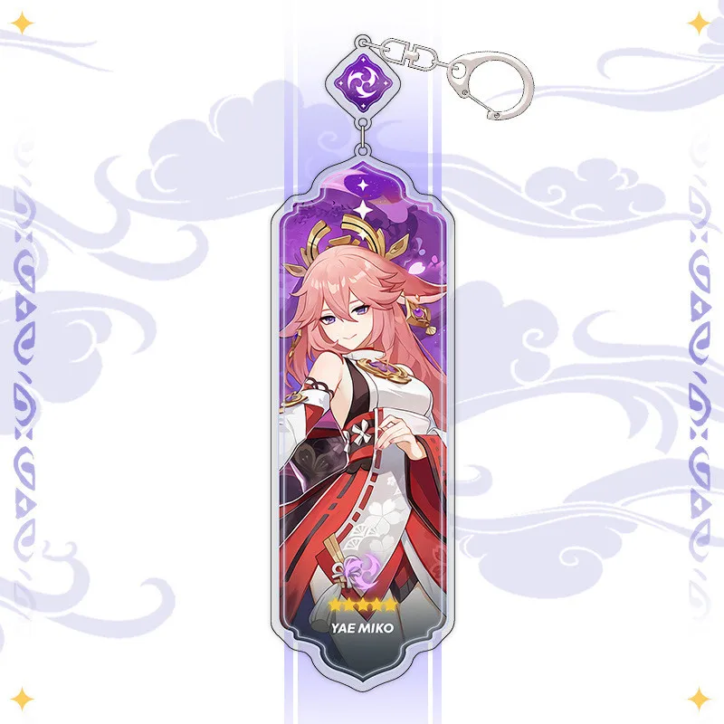 Game Genshin Impact Xiao Zhongli Hutao Kazuha Raiden Shogun Yae Miko Acrylic Keychain Bag Pendant Anime Celebrate Keyring Gift