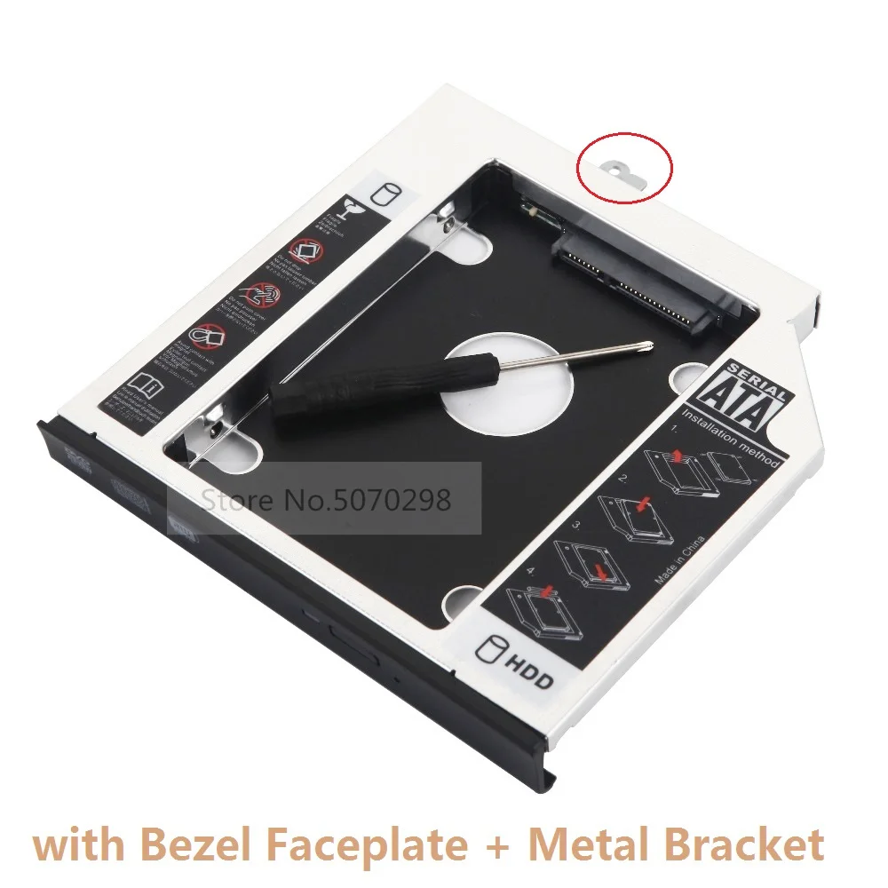 with Bezel Cover 2nd Hard Drive HDD SSD Optical Caddy Frame Tray for HP ProBook 4320s 4321s 4325s 4326s 4420s 4421s 4425s 4426s