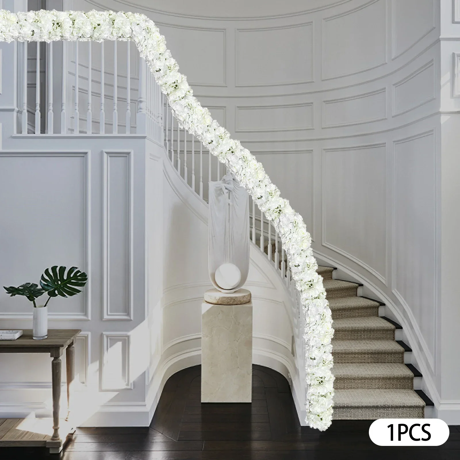 

НОВАЯ цветочная композиция 1 м, декоративная искусственная цветочная рядная зелень, гирлянда, шелковая цветочная панель для вечеринки, свадебного фона