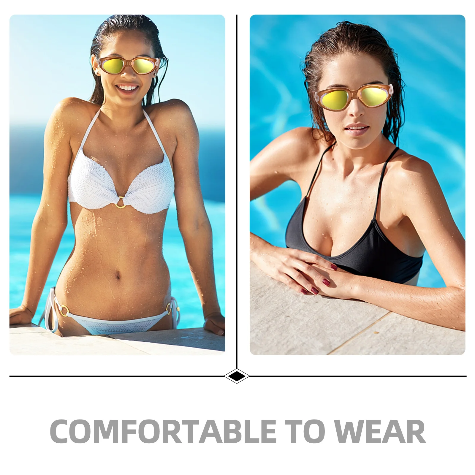 

Swim Goggles PC Lens Silica Gel Frame Adjustable Strap WideView Swimming Accessories Men Women Comfortable Fit