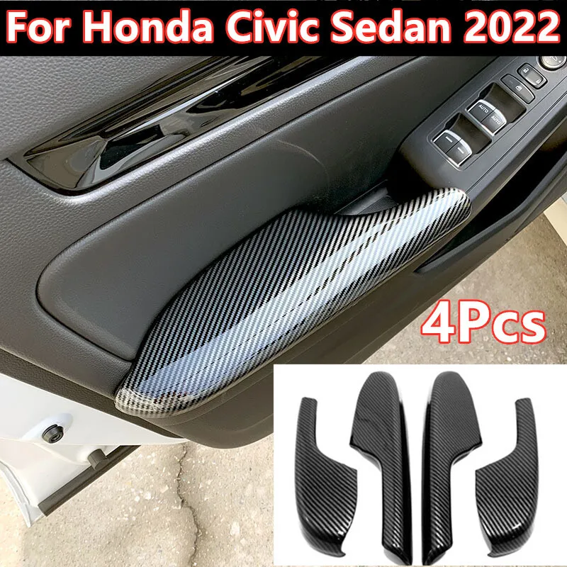 

4Pcs Carbon Fiber Car Door Armrest Panel Cover Trim For 11 GEN Honda Civic 2022