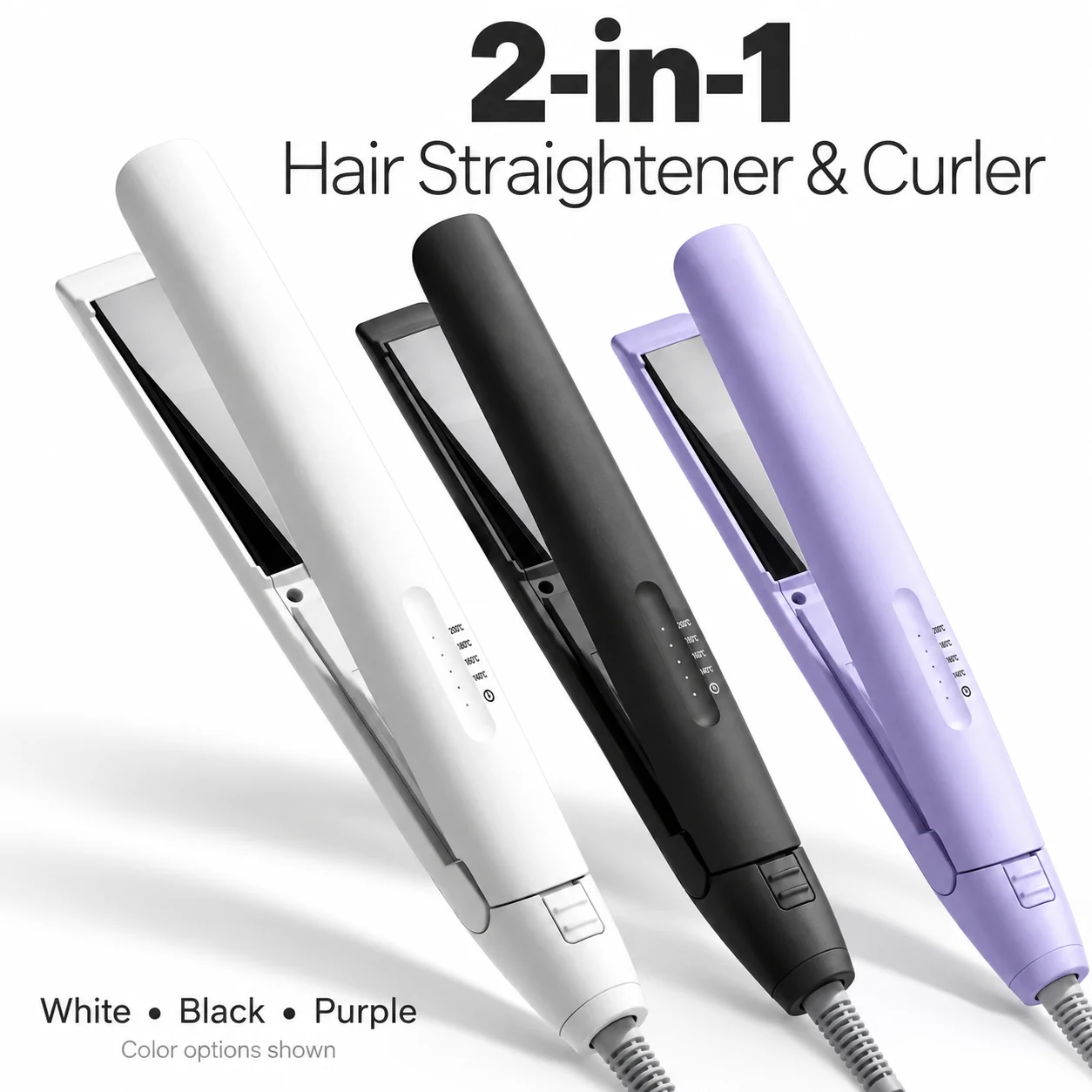 Hair Straightener and Curler 2 in 1 Ionic Ceramic Flat Iron Portable Hair Styling Tool for Straight Hair Waves Home Travel