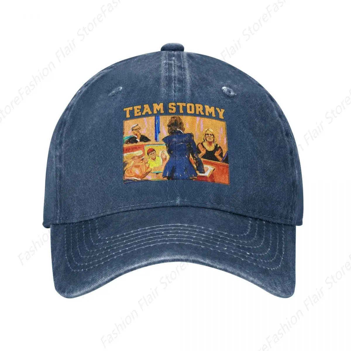 Vintage Stormy Daniels Testifies At Trumps Trial Courtroom Baseball Caps for Men Distressed Denim Washed Sun Cap Outdoor Hat Cap