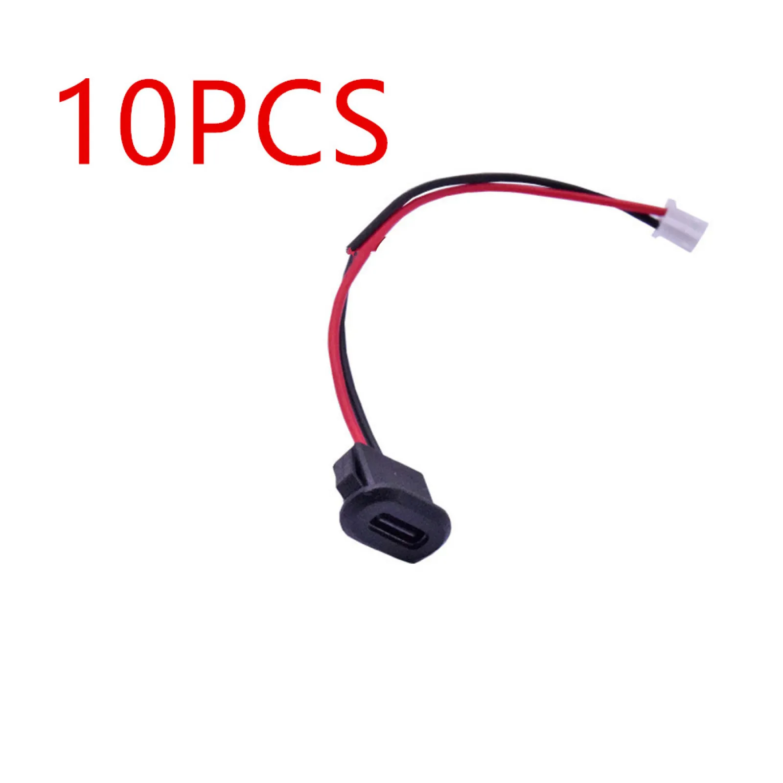 Conector de Cable de alimentación hembra tipo C, 10 piezas, 2 pines, 2P, puerto de carga rápida, interfaz de datos con Cable, Cargador USB