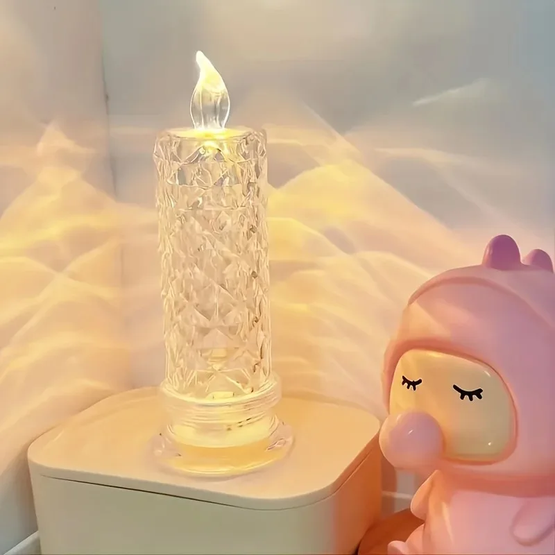 Wedding Party Birthday Xmas Halloween Decor Crystal Candles LED Light Transparent Flameless Battery Power Lantern Night Lamp - Image 5
