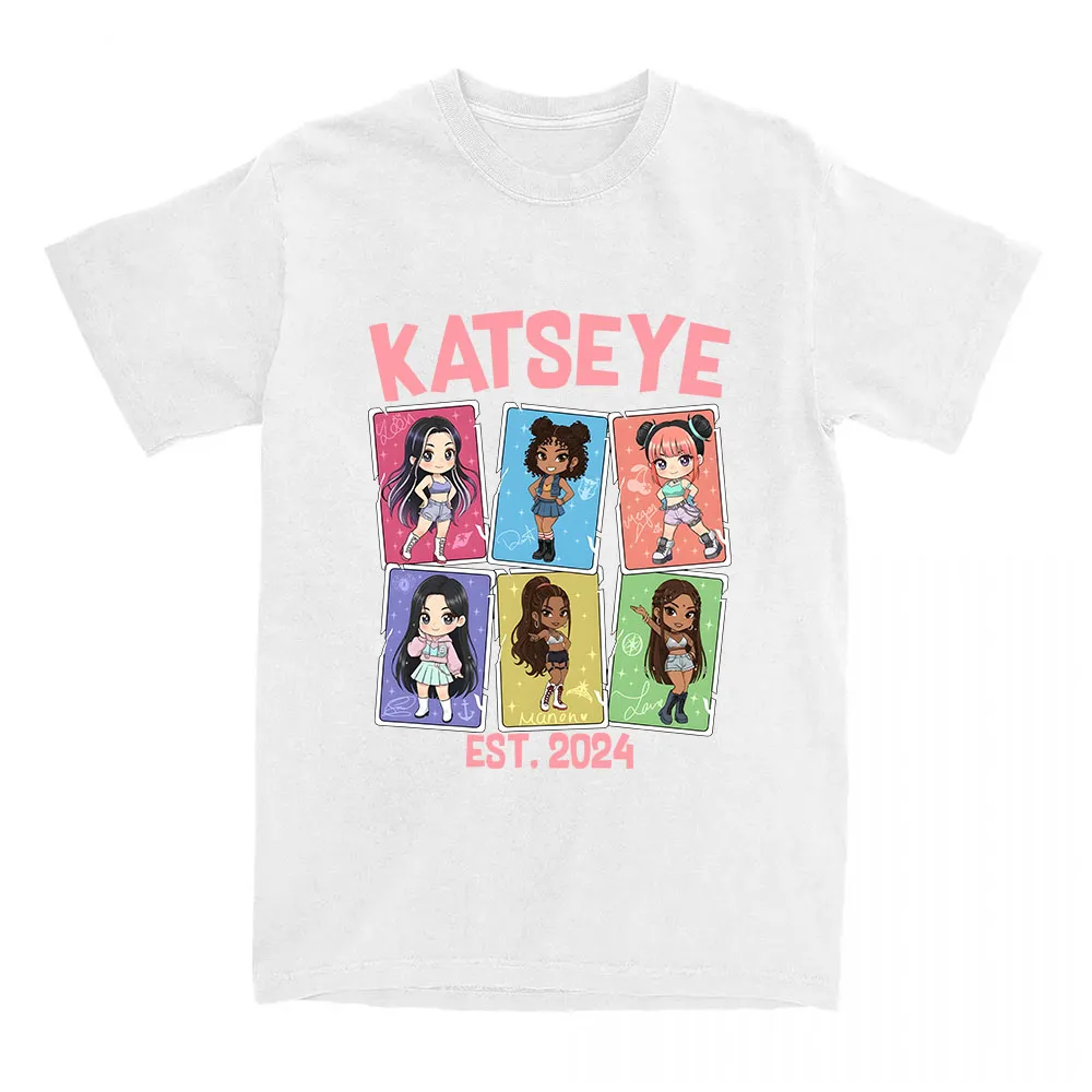 الفتيات الفرقة KATSEYE EST 2024 تي شيرت القطن ملابس بأكمام قصيرة الإناث بلايز الكورية نمط النساء الرجال الملابس س الرقبة للجنسين المحملة #2