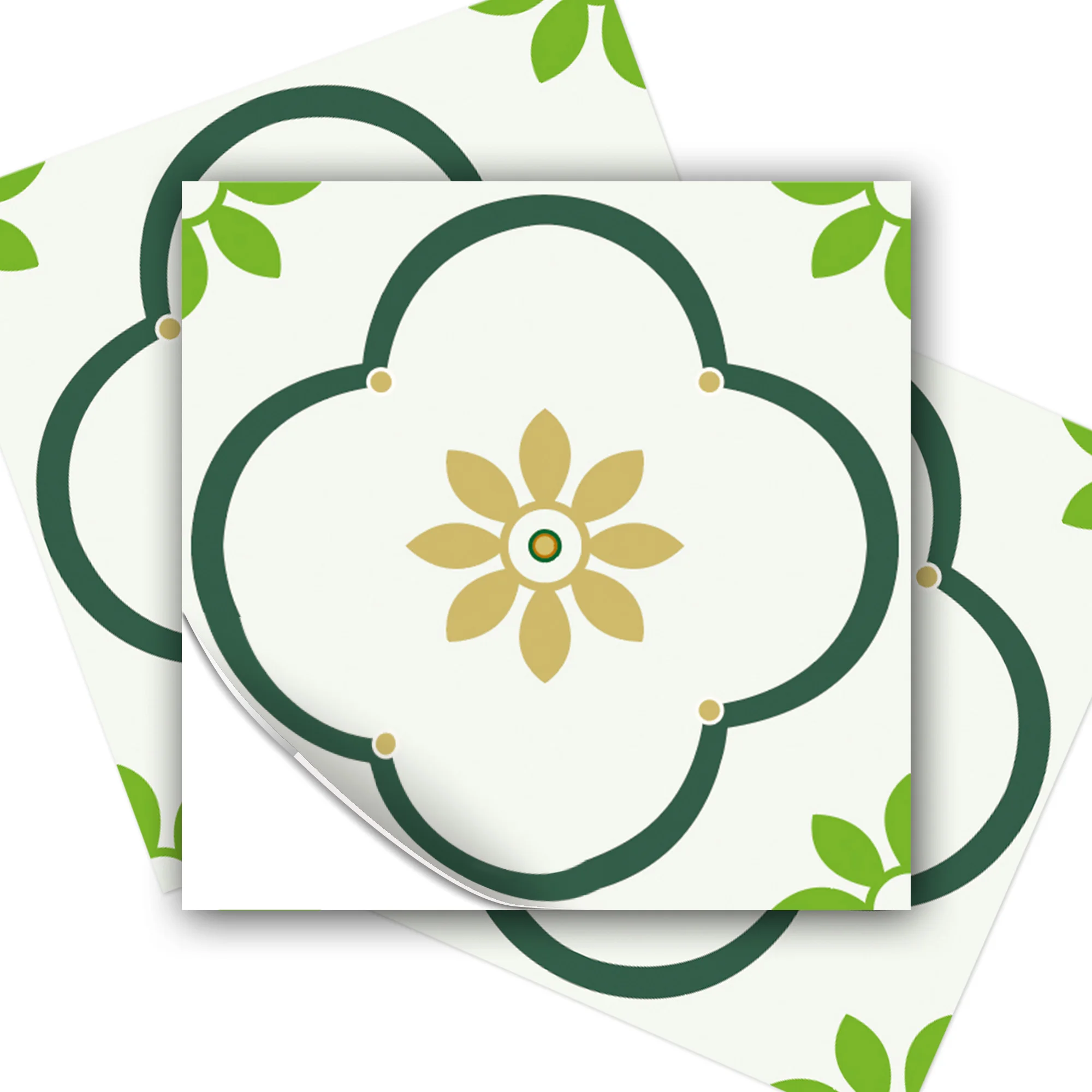 

12 in. x 12 in. x 11 MIL Vinyl Peel and Stick Backsplash, 30-Pack Floor and Wall Tile for Kitchen, Green (30 sq. ft.)For US