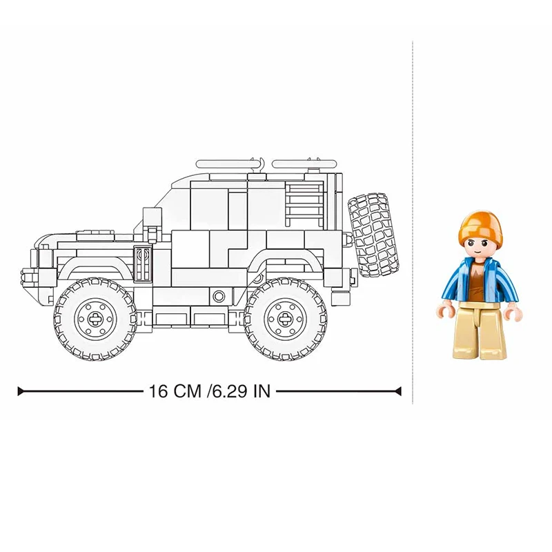 New Sluban Technical ORV Land SUV Rover Defender 42110 Classic Cross Country Car Model Building Blocks Set Children Toys Gifts