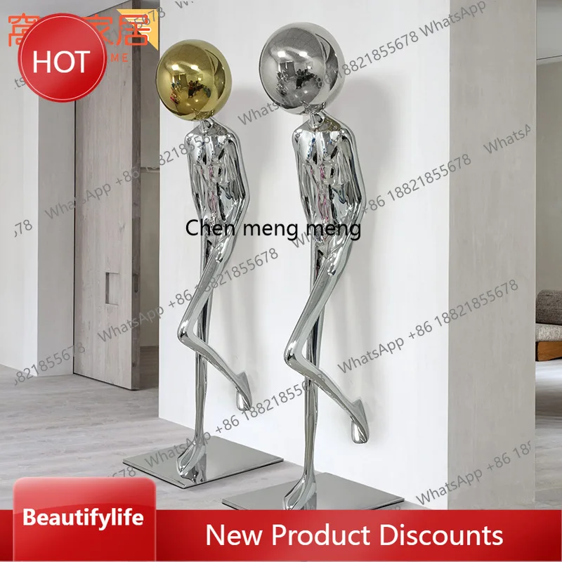 zq10 Entrance lobby decoration overbearing president abstract living room TV cabinet floor-to-ceiling humanoid sculpture ornamen