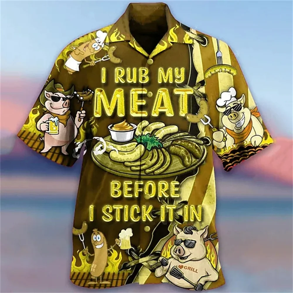 

2023 Fun Animal 3d Men's Shirt Casual Fashion Breathable Top Cool Pig Print Street Shirt for Men