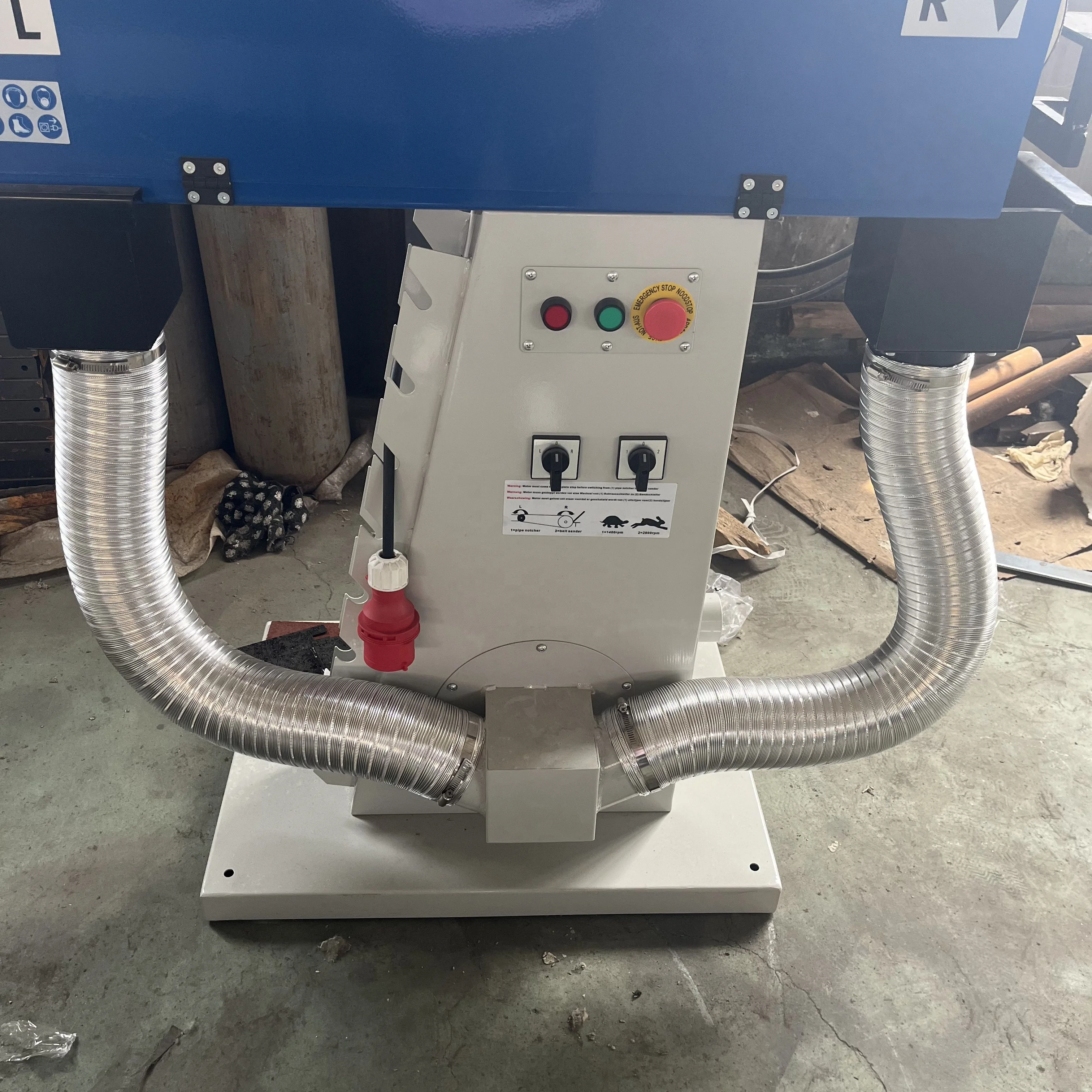 Steel Stainless Metal Grinding 3 Phase Manual Steel Pipe Round Tube Notching Machine with Dust Collector and Bag