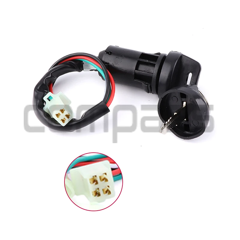 4 Wire Female Ignition Switch Lock with Key for 90cc 110cc 125cc 150cc 200cc 250cc ATV Motorcycle Parts