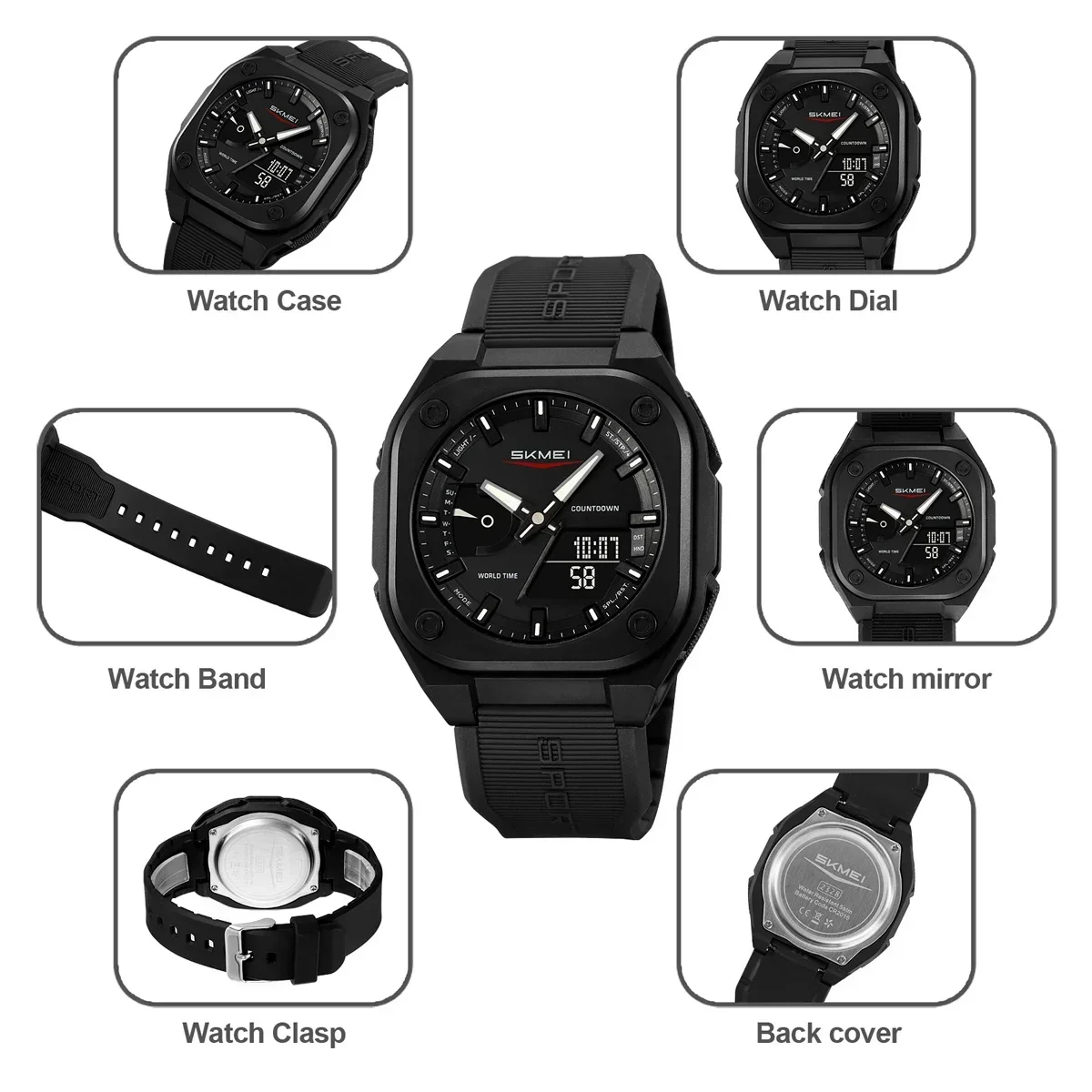 SKMEI 2328 Clock Horloges Man Business Orologi Digital Electronic Watch Fashion Sports Watches Men Waterproof Wristwatch Alarm