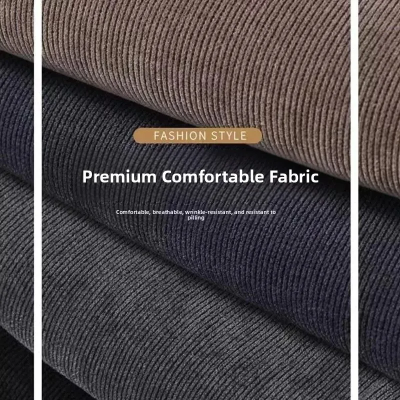 Thickened Fleece Corduroy Men's Casual Pants Autumn Winter American Style Heavy Wear Resistant Straight Leg Trousers