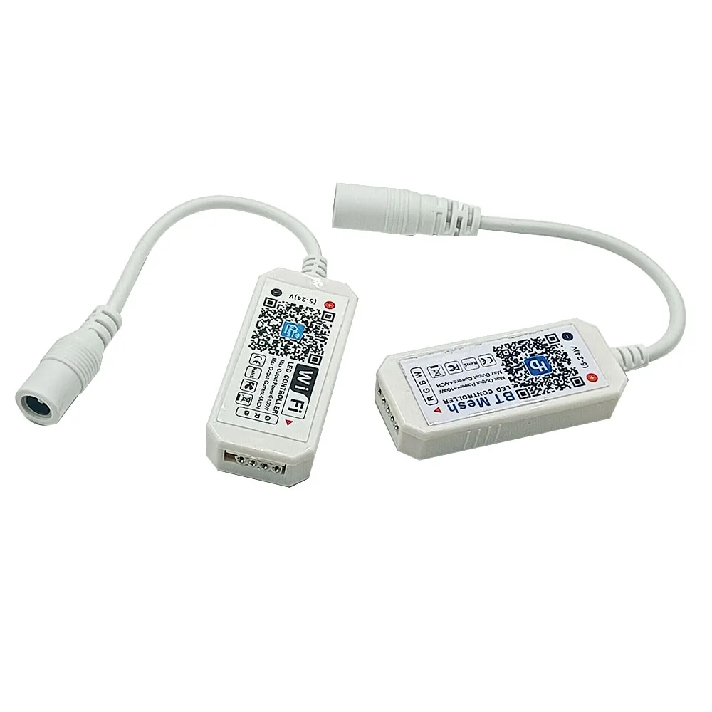 RGB LED Strip Light com Bluetooth e IR Controller, WiFi, DC 5V, 12V, 24V, Função de sincronização do painel, Android, IOS, App, Google Magic Home