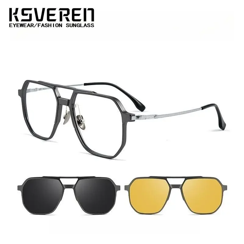 Men Polarized Fashion Eyeglasses Comfortable Vintage Reading Glasses Magnet Eyewear Luxury Prescription Glasses Frame
