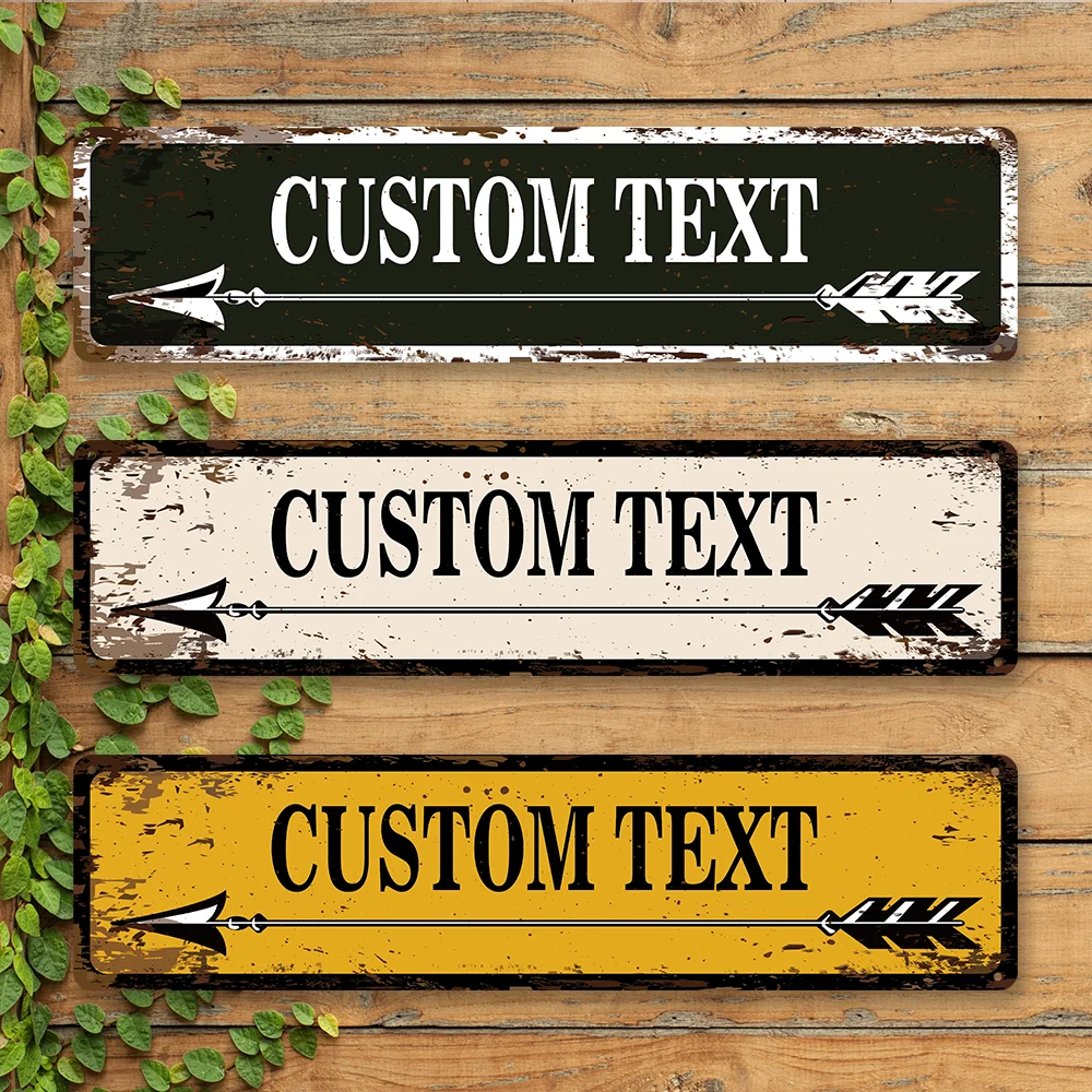 1pc Personalized Custom Metal Street Sign Vintage Custom Street Metal Signs Custom Text Metal Signs, Multi-color Vintage Metal