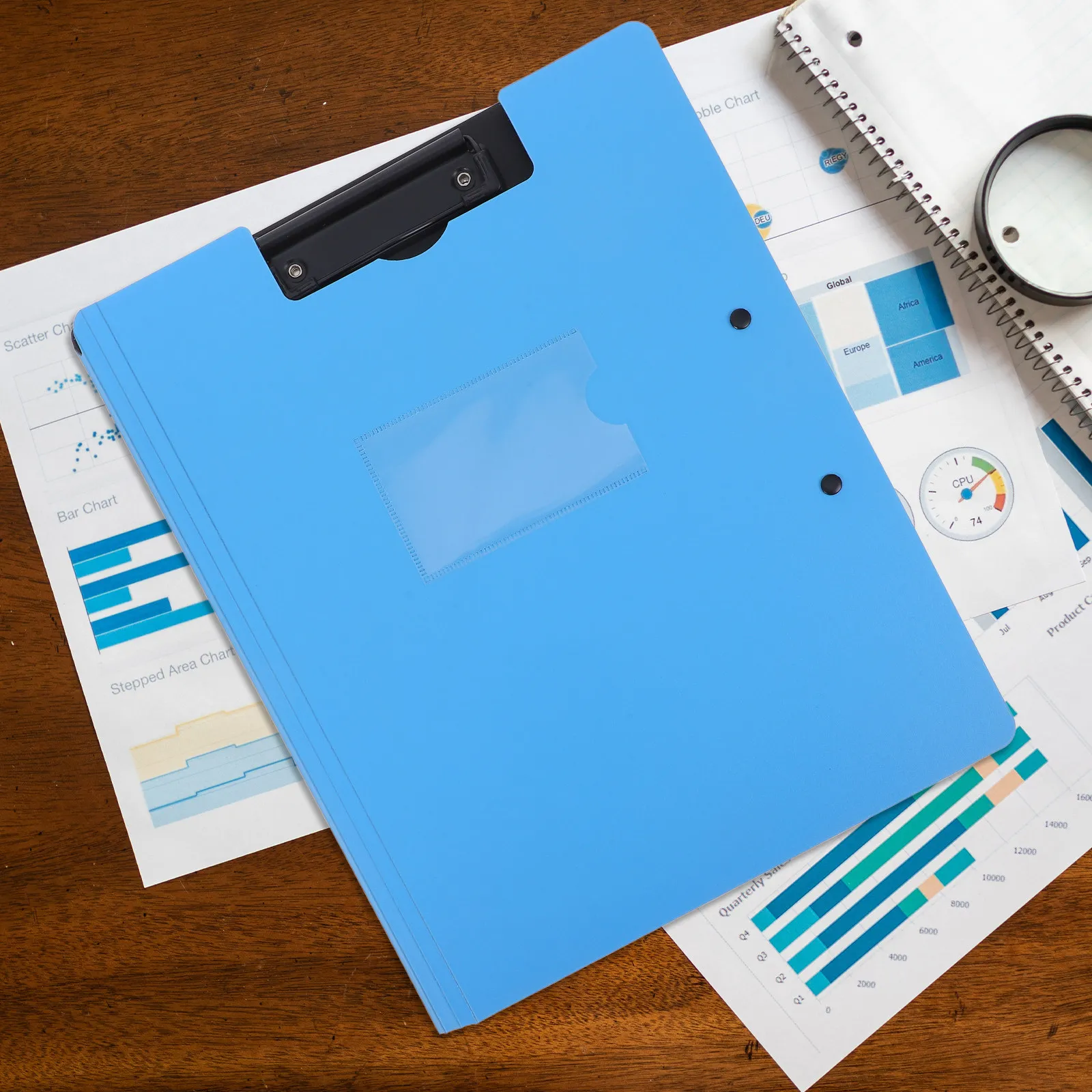 Plastic Foldable A4 Clipboard with Dual Clips Document Folder for Office School Nursing Presentation Storage Writing Board Use