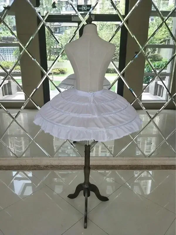 Witte 3-hoepels bruiloft petticoats voor korte jurk balletrok meisjes hoepelrok elastische taille onderrok jupon