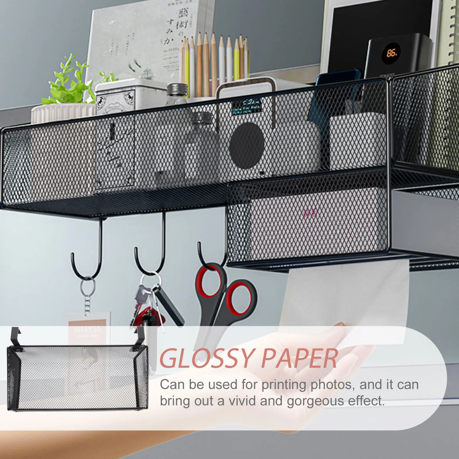 

Dormitory Bedside Hanging Basket Metal Storage Shelf Sundries Organizer Books Clothes Tissues Mobile Phones Tablets