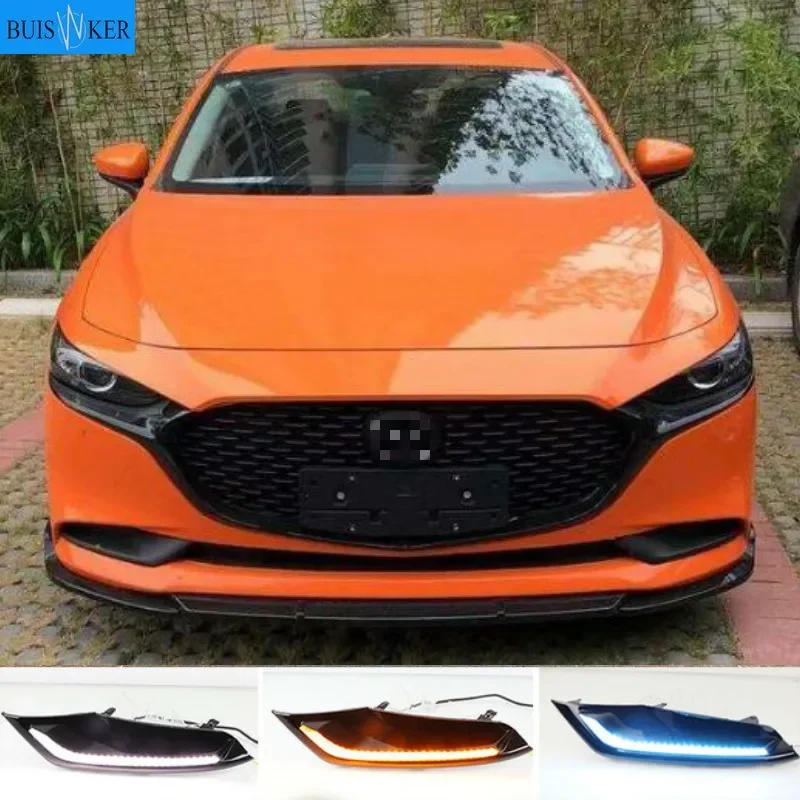 

LED Daytime Running Light For Mazda 3 Axela 2019 2020 Waterproof 12V Yellow Turn Signal Indicator Light Bumper Lamp LED DRL