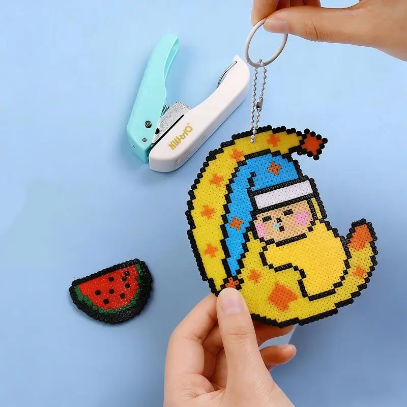 Q6PA Handheld Single Hole Puncher Ergonomic Grip Plastic Hole Punches For Beads Craft Scrapbooking Card Making Project