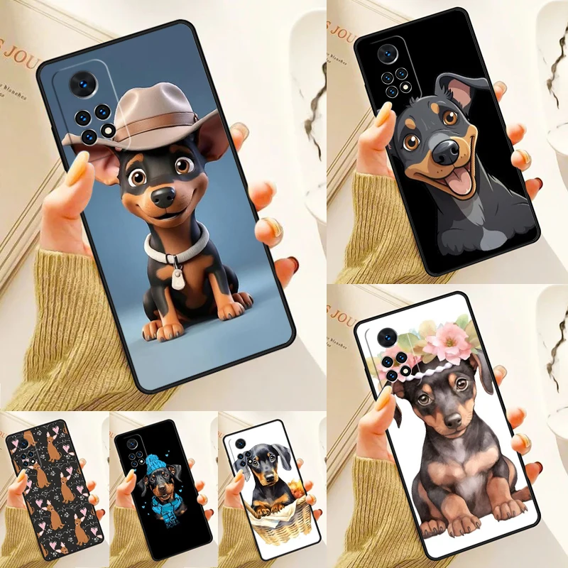 

Cute Miniature Pinscher Puppy Case For Samsung Galaxy S24 Plus S23 S20 S21FE Lite S22 Ultra Note 20 S8 S9 S10 Phone Coque
