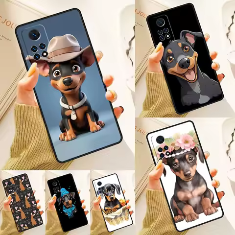 Cute Miniature Pinscher Puppy Case For Samsung Galaxy S24 Plus S23 S20 S21FE Lite S22 Ultra Note 20 S8 S9 S10 Phone Coque