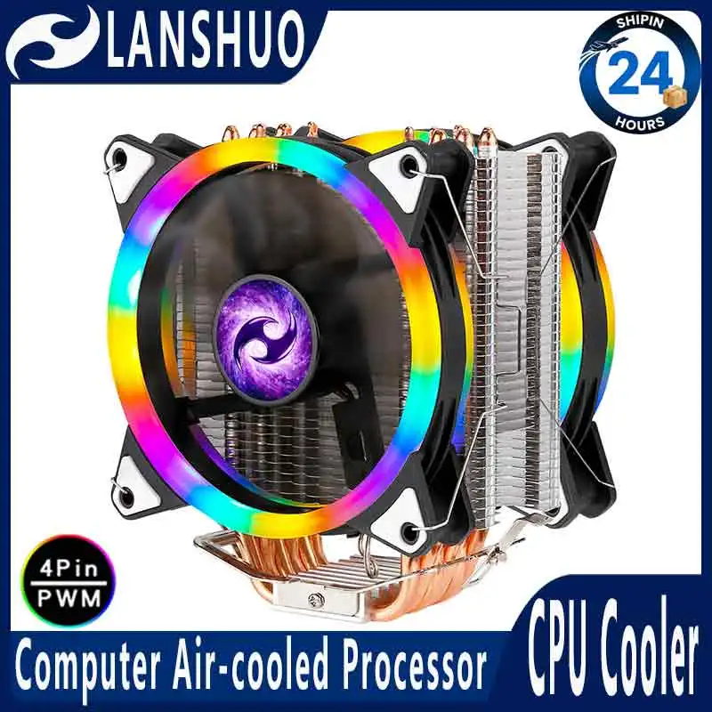 

Вентилятор LANSHUO 120 мм для процессора, 4/6 тепловых трубок, воздушное охлаждение, совместим с LGA2011, 115x, 1200, 1700, 1851, 2066, x99, AM4, AM5