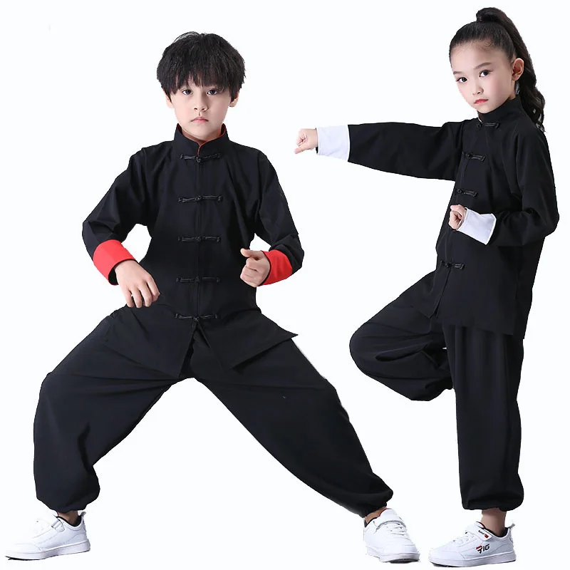 Kung fu-男の子と女の子のための伝統的な服,武術の服,パンツ,スーツセット,タイのフォークステージ