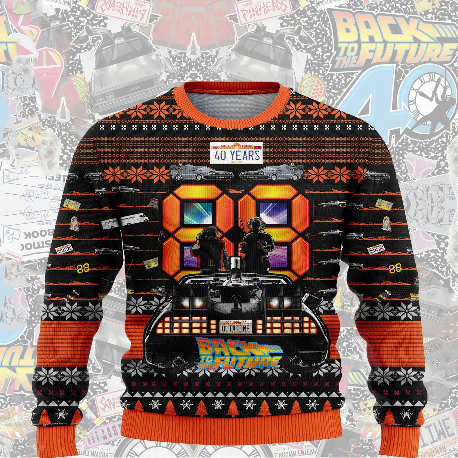 العودة إلى المستقبل سترة عيد الميلاد القبيحة الكرتون أنيمي النساء الرجال البلوز القمم 2025 موضة جديدة زوجين هوديي البلوز